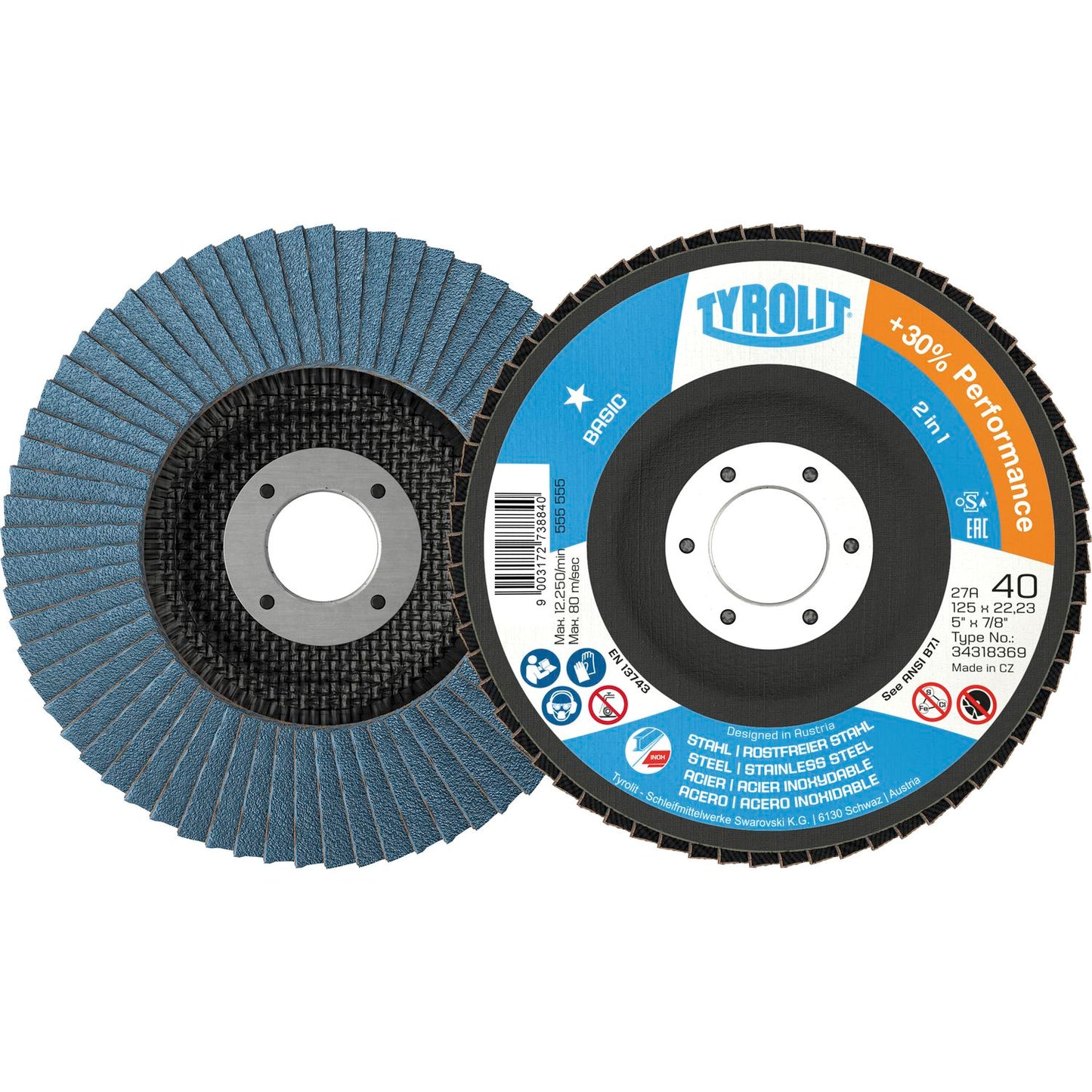 Tyrolit 27A Lameller 125x22,23 ZA 40