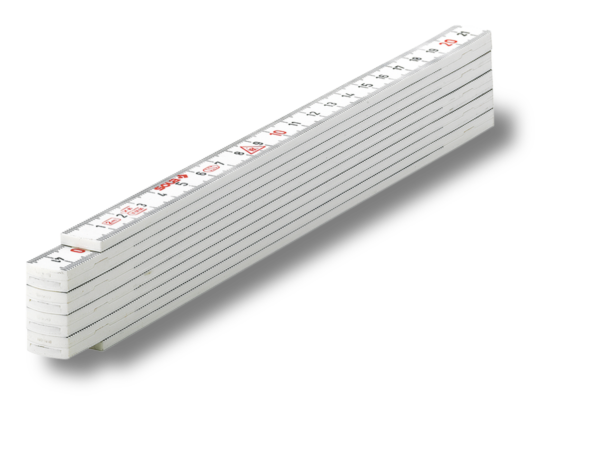 Zollstöcke 2m, Material: Rotbuchenholz, Farbe:weiß